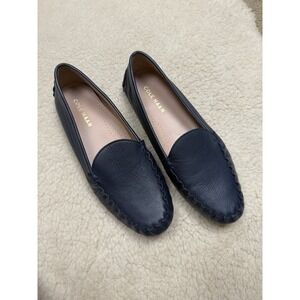 Cole Haan Evelyn Driver Loafers Blue Leather Slip On Flats Moccasin Women's 8.5B